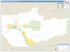 Fairbanks North Star Borough (County), AK Digital Map Basic Style